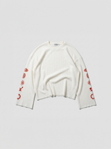 Red Ace of One Waffle Knit Long Sleeve