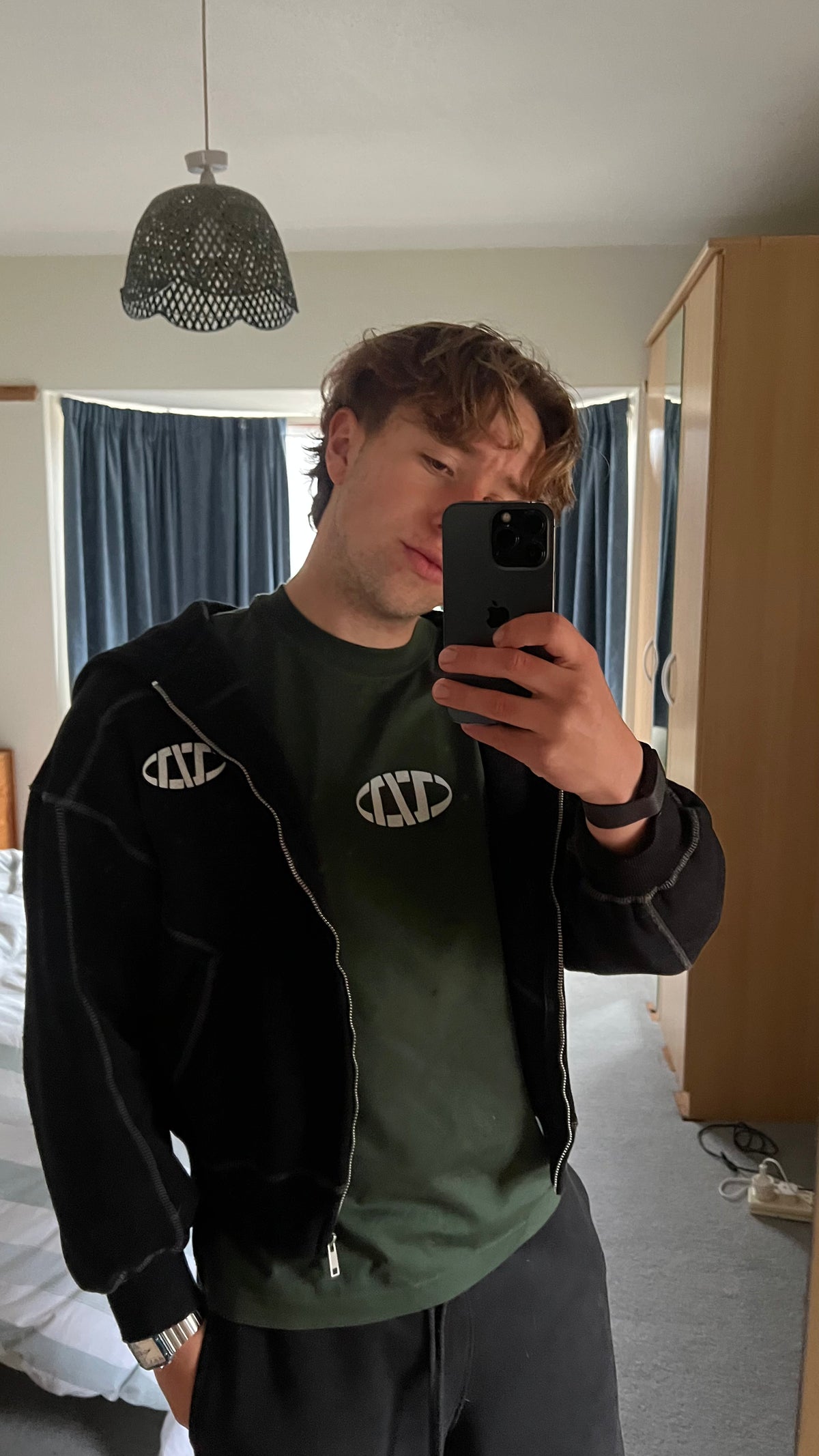 Jacket Hoodie Zip Up 1AM Black