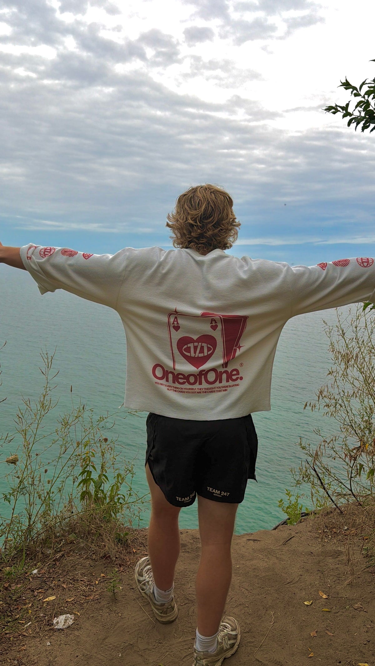 Red Ace of One Waffle Knit Long Sleeve