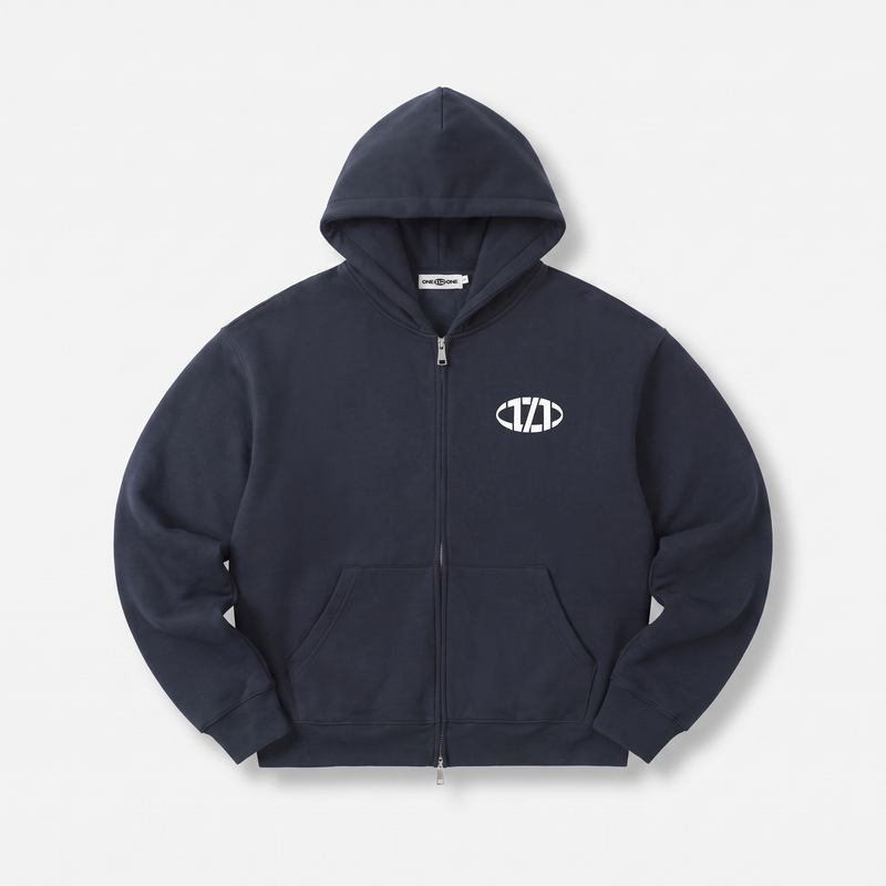 Comfy Heavyweight Zip-Up Navy Blue