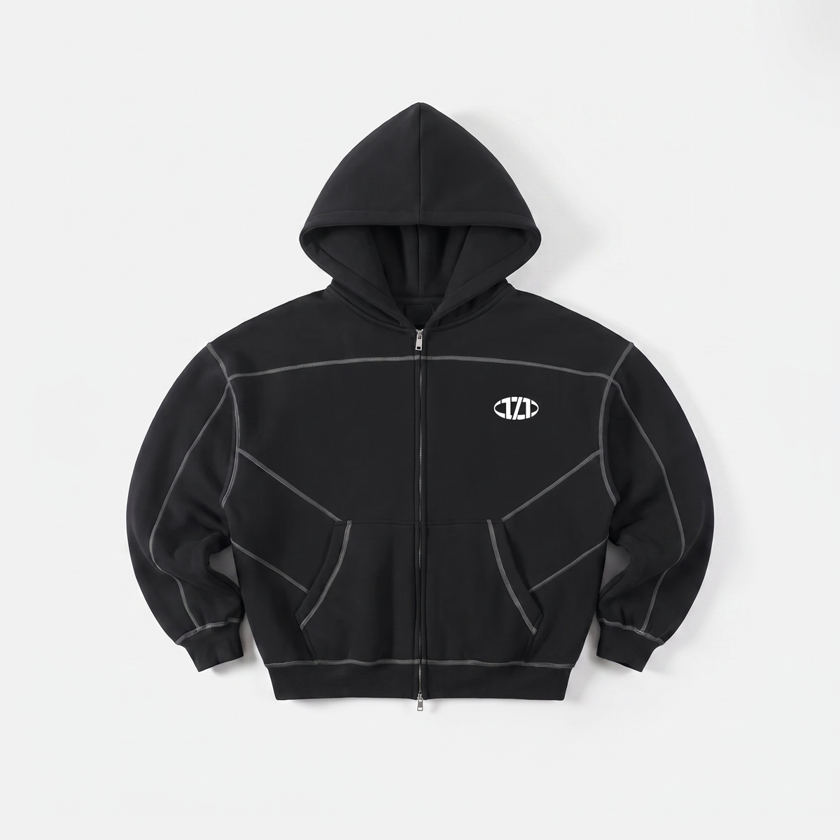 Jacket Hoodie Zip Up 1AM Black