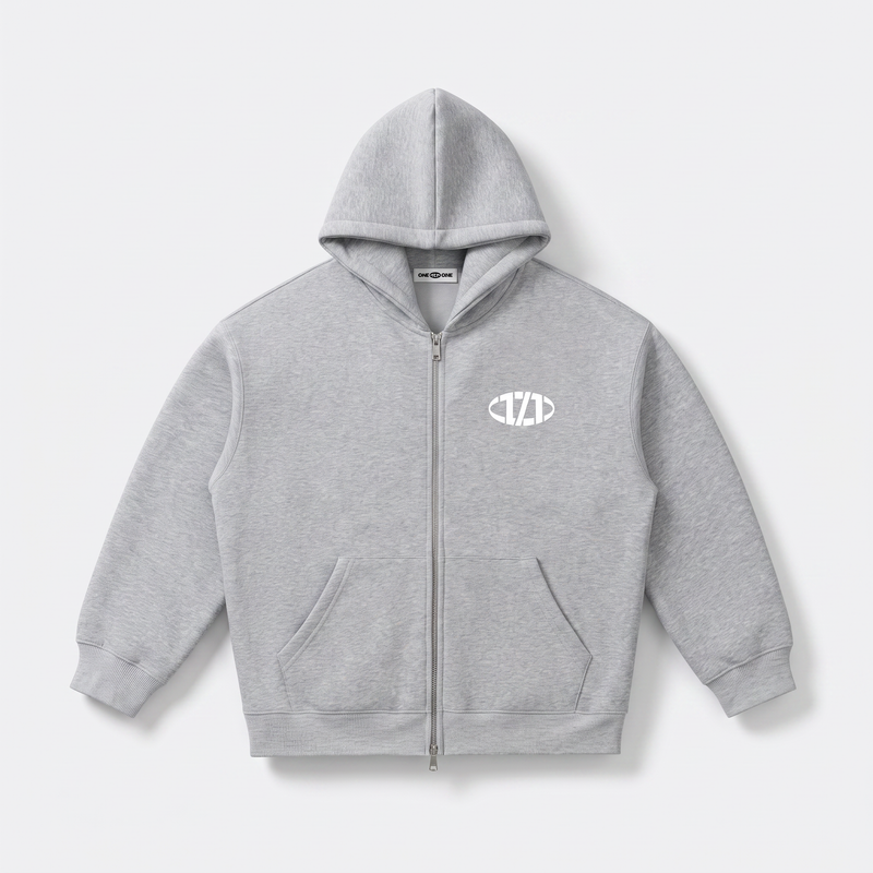 Comfy Heavyweight Zip-Up Page Gray