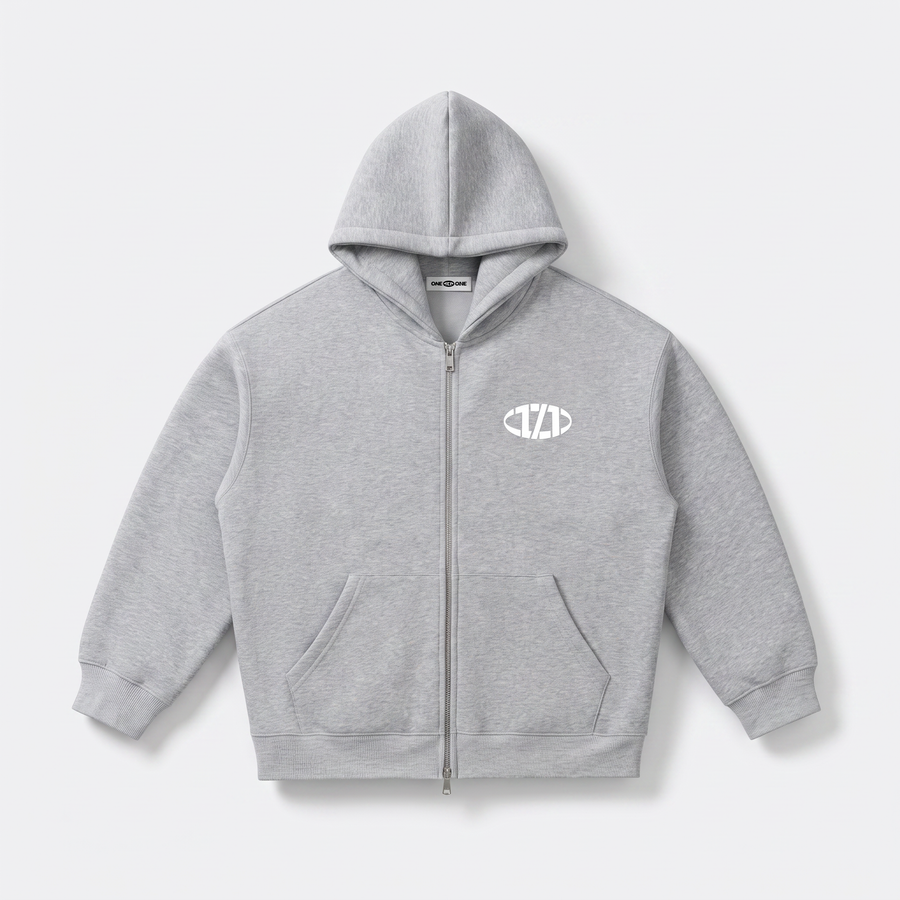 Comfy Heavyweight Zip-Up Page Gray