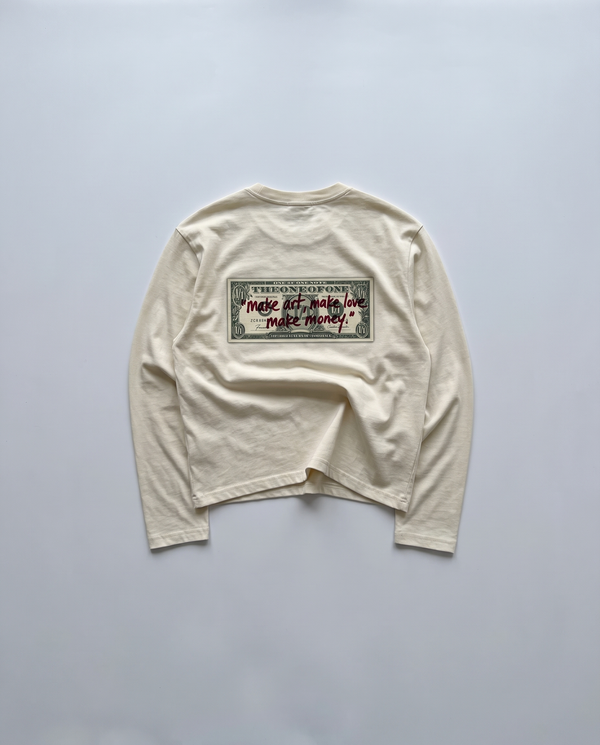 Make Art Make Love Make Money Boxy Long-Sleeve Tee