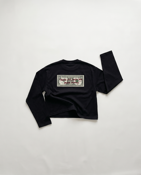 Make Art Make Love Make Money Boxy Long-Sleeve Tee