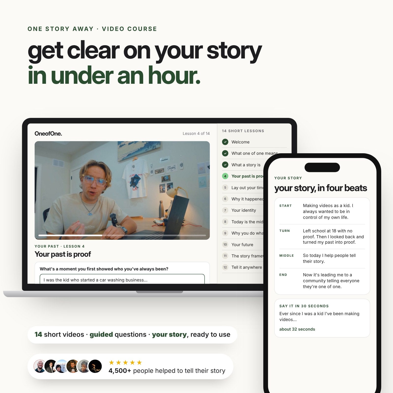 One Story Away on laptop and phone